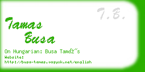 tamas busa business card